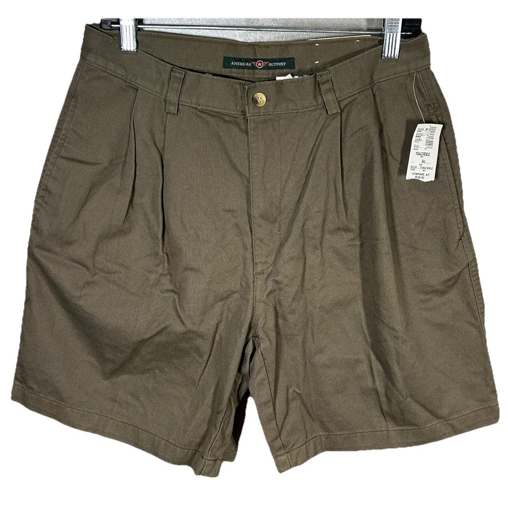 American Outpost‎ Men's Brown Dress Shorts Size 34 New With Tags Pleated